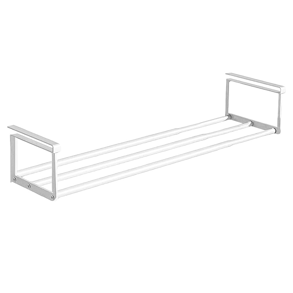 Adjustable Shoe Rack for Cabinet with 15.7–23.6 in Expandable Shelf Divider in White | Tool-Free Space Organizer