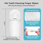 Qpets® 50 Pcs Pet Wet Wipes, Disposable Dog Finger Toothbrush Cot Wipes Cat Teeth Cleaning Cover Finger Wet Wipes, Non-Woven Teeth Cleaning Wet Wipes Protecting Cat Dog Dental Health Oral Care