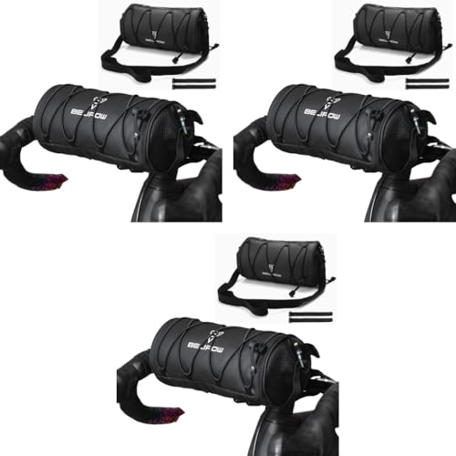 Proberos® Cycle Frame Bag 5L High Capacity Waterproof Bike Front Fork Multifunction Riding Storage Zipper Pouch Beam Saddle Fashion with Handle Shoulder Strap 3PCS