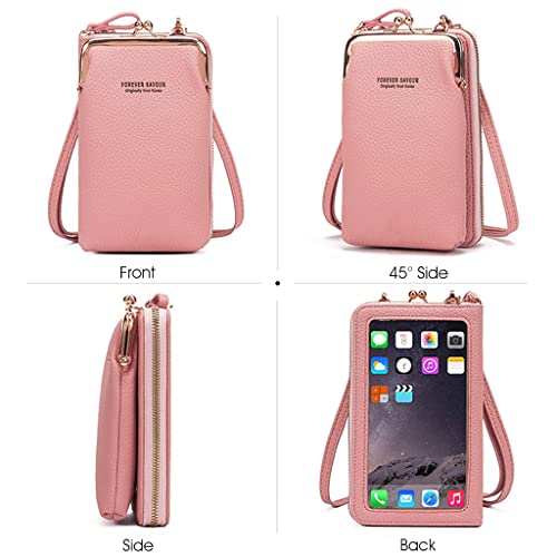 PALAY® Sling Bags for Women Stylish Phone Pouch with Back Touch Screen Cell Phone Bag PU Leather Crossbody Bags Women Purse Wallet