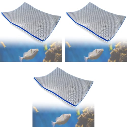 Qpets® 30 * 40cm Aquarium High Density 8 Layer Filter Cotton Reusable Pad Fish Tank Sponge Cuttable Filters for Medium Tanks 3PCS