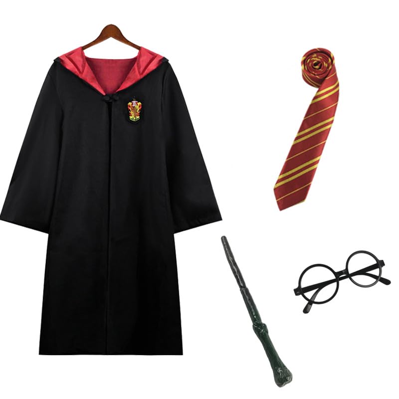 PATPAT Wizard Costume Robe Set for Cosplay with 112cm Robe and Wand | Adult Gryffindor Style