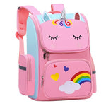 PALAY® Girls School Backpack Unicorn Cartoon Backpack Primary Bookbag Waterproof Backpack for School, Travel, Camping, Burden-relief Backpack School Gift for Kids 6-12 Years Old