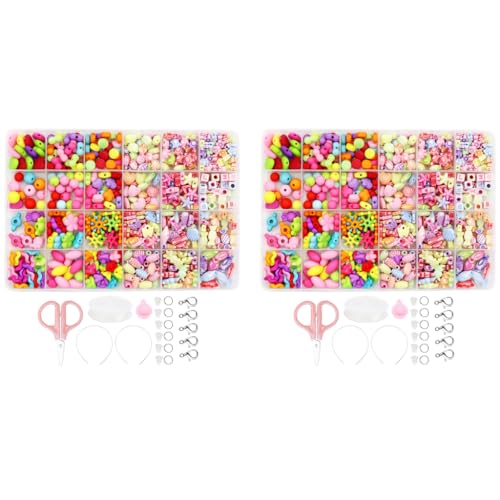 SANNIDHI® 1160PCS DIY Jewelry Making Kit For Girls Kids Colorful Craft Beads String Educational Game 24 Fancy Bead Types Creative Handcraft Gift Multicolor