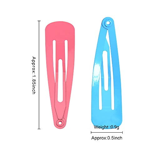 MAYCREATE® 80PCS Hair Clips for Girls Kids Metal Snap Barrettes, Assorted Candy Color 2 Inch No Slip Hair Accessories