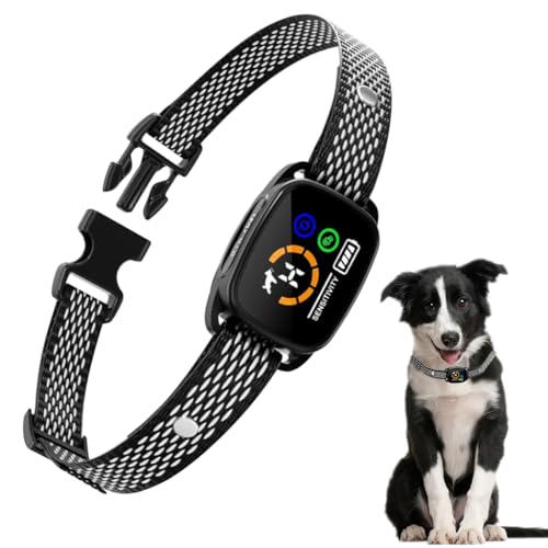 Qpets Dog Training Collar, LCD Display Barking Control Device for Small Medium and Large Dogs No Shock Safe Dog Bark Deterrent Devices with 3 Modes & 6 Adjutable Levels