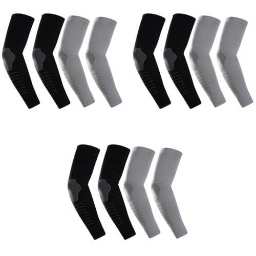 ZIBUYU® 6 Pairs UPF 50+ Ice Silk Arm Sleeves for Men Boys Cooling, Breathable, Quick Dry UV Protection Outdoor Sports, Cycling, Driving, Running, Hiking, Fitness Summer Sun Protection