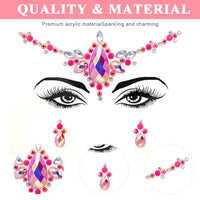 MAYCREATE® Face Gems Rhinestone Face Decoration Jewelry Sticker for Women Girls, Mermaid's Tears Makeup Sticker Artist Temporary Eyes Decor Crystal Face Jewels for Festival, Party, Rave (1)