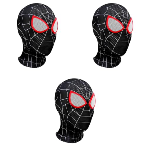 FANCYKU® 3D Spider Mask Spider Cosplay Costumes Superhero Lenses Superhero Costume Mask for Adult Kids Role Play Masks for Halloween Christmas Masquerade Cosplay Black X 3