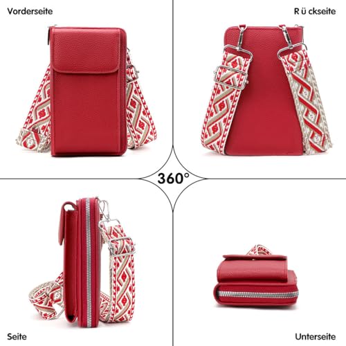 ZIBUYU® BrandName Small Crossbody Bag for Women, Cell Phone Purse with Card Slots & Detachable Coin Pocket, Fits Phones Up to 6.5