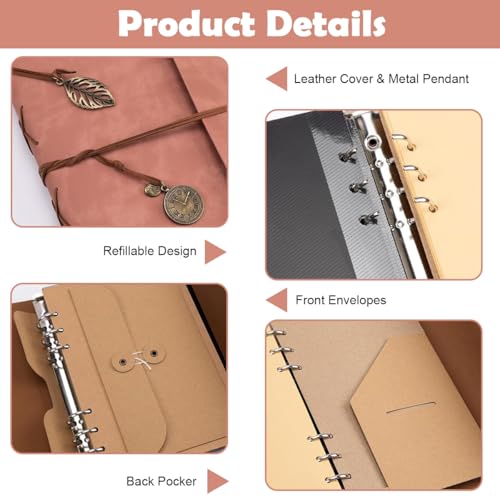 HASTHIP® DIY Photo Album Kit 52 Sheets 104 Pages Scrapbook Book with Vintage PU Leather Cover for 4-6 Photos Memory Wedding Baby Family Travel Birthday Christmas 104PCS