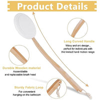 MAYCREATE® Lotion Applicator for Your Back, Lotion Applicators, Long Wooden Handle with 3 Replaceable Brush Head for Bath and Shower, Exfoliating or Dry Skin Brushing