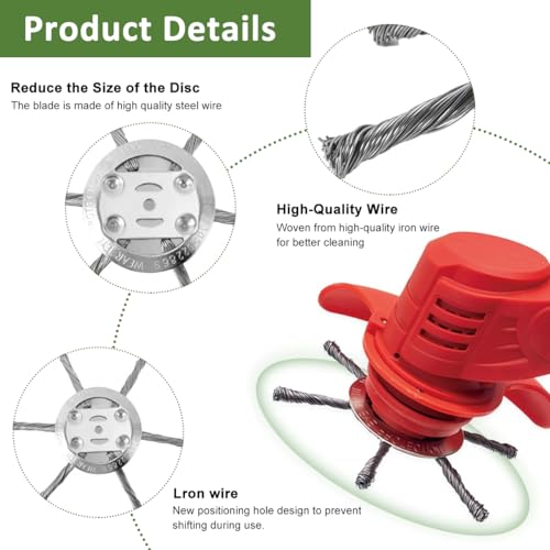 Supvox® Grass Trimmer Head Replacement Stainless Steel 6-Prongs Brush Cutter Blade 15CM Garden Universal Weed Accessories Attachment 3 PCS