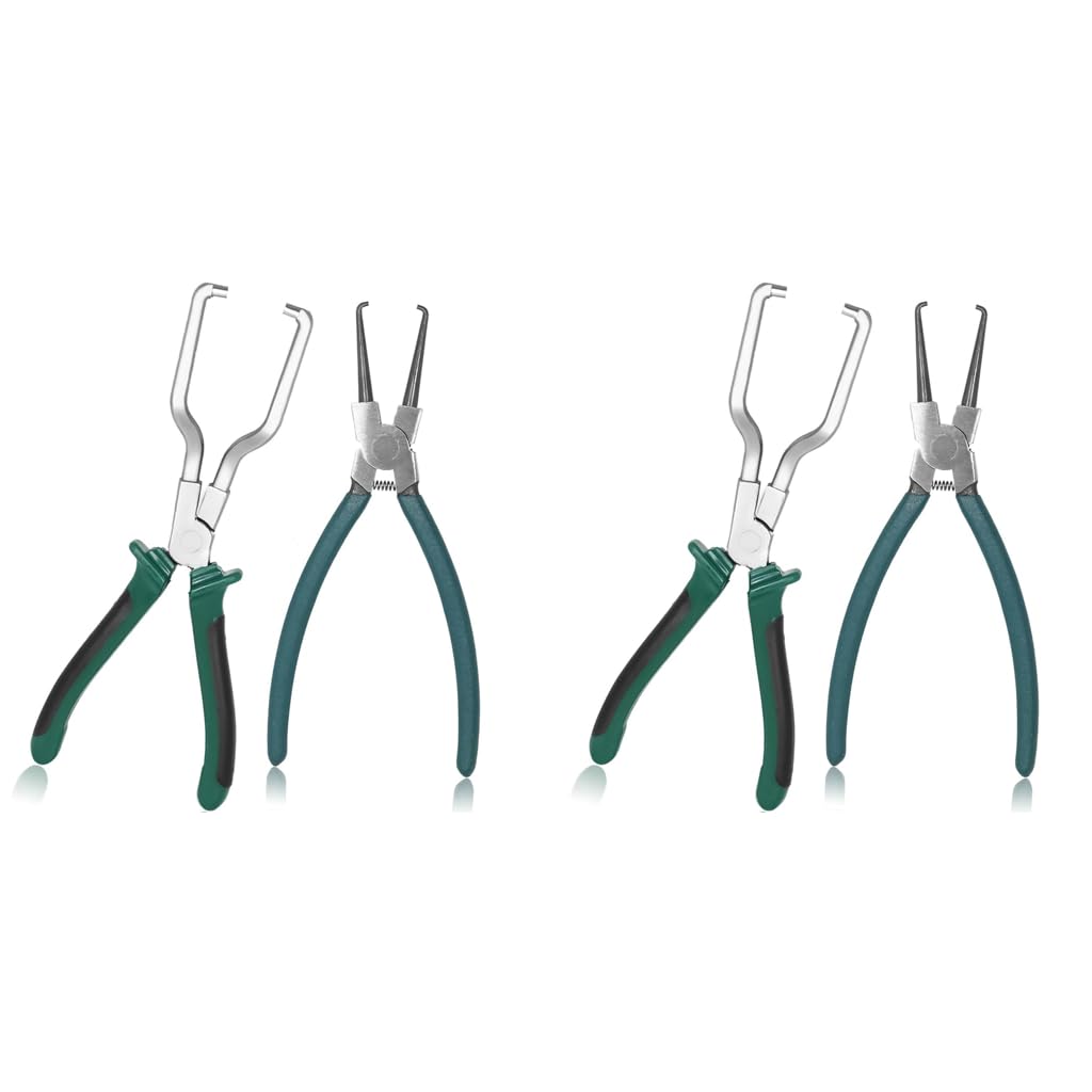 STHIRA Fuel Line Hose Remover Pliers Set for Auto Maintenance featuring Angled Tips | 4pcs Opens 3cm to 5.5cm