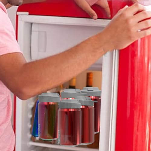 HASTHIP® Soda Can Lids with Silicone Straws Covers BPA-Free Reusable for Beverage Juice Seltzer 2PCS