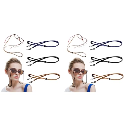 ZIBUYU® 6PCS Specs Holder Strap Spectacle Chain for Women 27.56 Inch Suede Velvet Eyeglasses Adjustable for Kids Adults