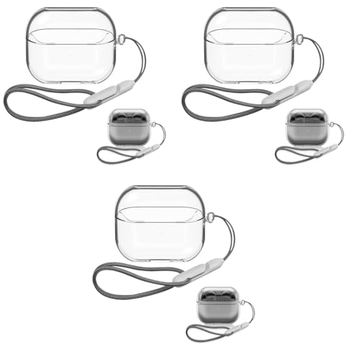ZORBES® Compatible with Samsung Galaxy Buds 3 Pro Protective TPU Clear Case with Lanyard Fashion Earbuds Cover Headphone Accessories 3PCS