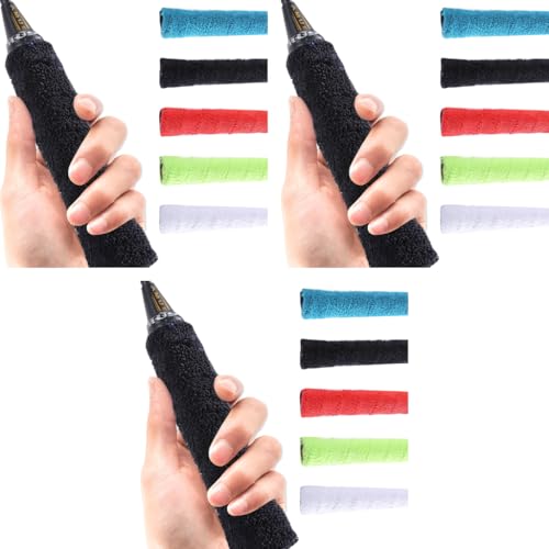Proberos® 5 Packs Badminton Racquet Towel Grip Kit Anti-Skid Cotton for Racquet Racket Sweatband Tape Tennis Fishing Rod 3PCS