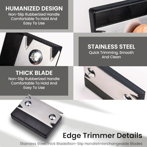 Serplex® Woodworking Edge Trimmer Hand Planer Bander for Burrs Corner Chamfering Fillet Scraper Stainless Steel Blade Veneer Deburring Tool Banding Cutter 3 PCS