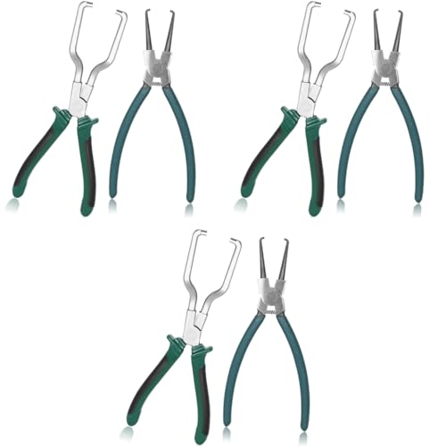 STHIRA® 6PCS Fuel Line Petrol Clip Pipe Pliers Small Large Hose Remover with Angled Tips Eases Removal of Hoses in Radiators Air Cleaners Filters Universal Auto Tool for Maintenance