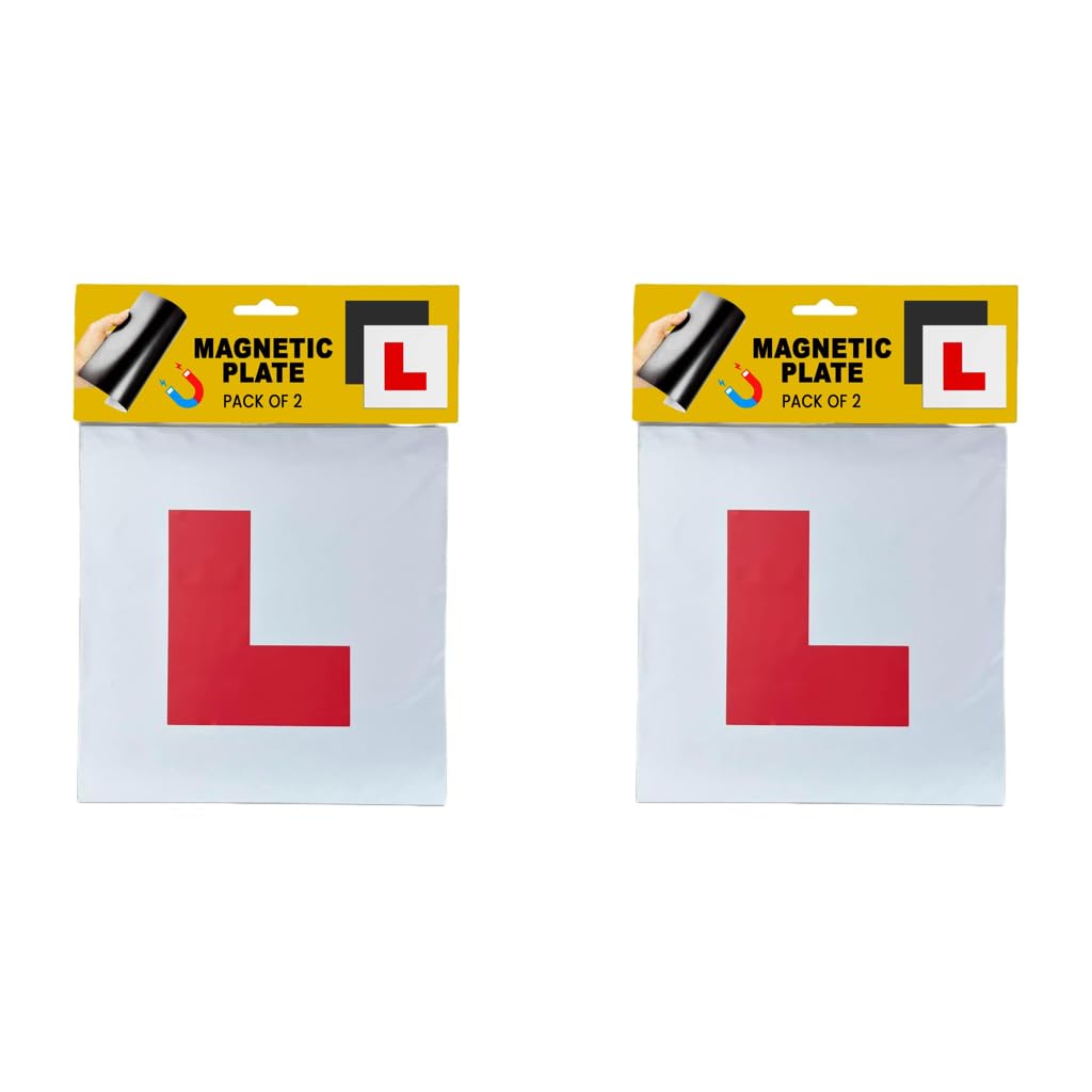 STHIRA Magnetic Learning Stickers for Car featuring 4PCS 7 Inch Reflective L Board | Safe for Learner Drivers