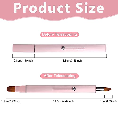 MAYCREATE® Retractable Travel Lipstick Brush 2 in 1 Double-ended Lipstick Brush Lip Liner Brush Dustproof Design Versatile Makeup Brush for Lipstick, Lip Balm, Lip Gloss, Concealer