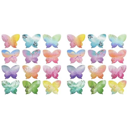 HASTHIP® 240 Sheets Colorful Butterfly Sticky Notes 12 Designs Self Stick Notes Pads Aesthetic for DIY Scrapbooking School Office Supplies 8.5x6.5cm 480PCS