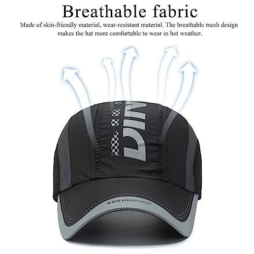 ZIBUYU® Sport Baseball Caps for Men and Women Breathable Cotton Cap, Stylish Summer Cap Outdoor Fishing Hiking Adjustable Buckle Casual Caps, Black