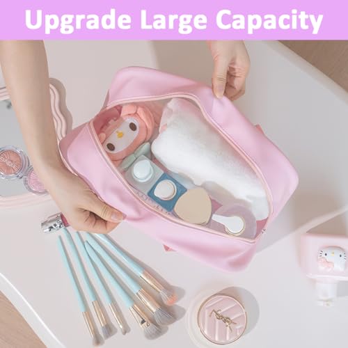 MAYCREATE® Toiletry Bag for Women Kuromi Makeup Pouch Cosmetic Bags Cute Cartoon Travel Organizer Waterproof PVC Travelling 2 PCS