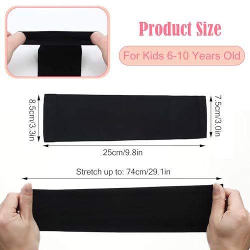 SNOWIE SOFT® Kids UV Protection Arm Sleeves 3 Pairs Cooling Hand Cover for Outdoor Activities Sports for Boys Girls 6-10 Years Anti-Slip Stretchy Fabric Black White Pink 1 Count 2 PCS