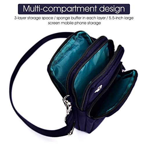 PALAY® Small Crossbody Wallet Phone Bag for Women Mini Shoulder Handbag with Credit Card Slots Large Cell Pouch 3PCS