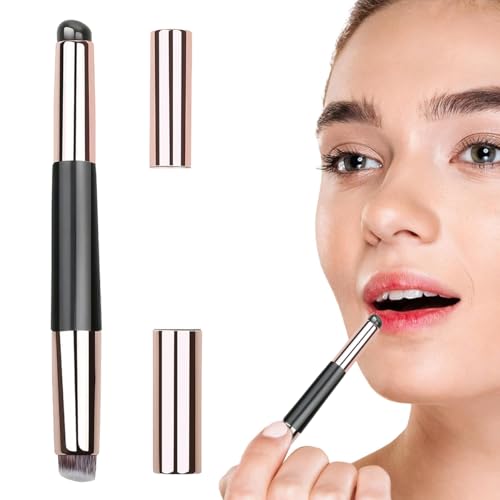 MAYCREATE Silicone Lip Applicator Silicone Lip Brush Lip Balm Lipstick Applicator with Dustproof Cap for Lipstick, Lip Gloss, Lip Tint, Lip Mask, Concealer Applicator, Black