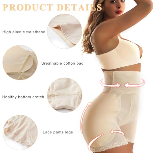 PALAY® Hip Pads for Women Hip Dip Pads, Enhancer Shapewear for Women High Waist Shapewear Butt Lifter Pad Panties, Apricot, L 2 PCS