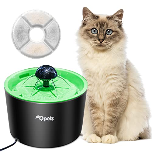 Qpets® Pet Cat Water Fountain, Auto Cat Dog Water Fountain Dog Water Dispenser with Filter,Water Dispenser for Cat, Dog Water Fountain Dog Water Fountain for Cats 1.6L USB Plug and Play