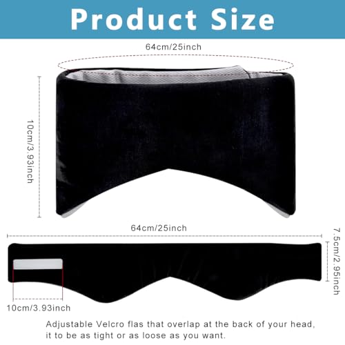 HANNEA® Eye Mask For Sleeping, Blackout Noise Reduction Sleeping Eye Mask Soft Eye Cover for Sleep Cute Blindfold for Sleeping Comfortable Cotton Eye Cooling Mask Travel Accessories For Men Women