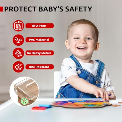 SNOWIE SOFT® 6.6ft Edge Banding 24PCS Corner Protectors Self-Adhesive Clear L-Shaped Table Trim Child Safety Cushioning Guards Cuttable Furniture Sharp Edge Banding
