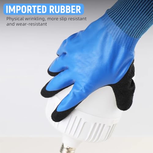 Serplex® 1 Pair Electrical Insulated Gloves Full Palm Rubberization Design 1000V Resistance Non-slip Safe Multi Purpose Electrician Work for Men Women 3PCS