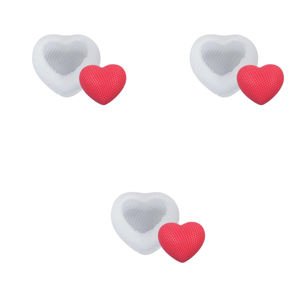 ZIBUYU Heart Shaped Chocolate Mould for DIY Crafts featuring 3D Woven Pattern 3PCS Silicone