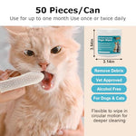 Qpets® 50 Pcs Pet Wet Wipes, Disposable Dog Finger Toothbrush Cot Wipes Cat Teeth Cleaning Cover Finger Wet Wipes, Non-Woven Teeth Cleaning Wet Wipes Protecting Cat Dog Dental Health Oral Care