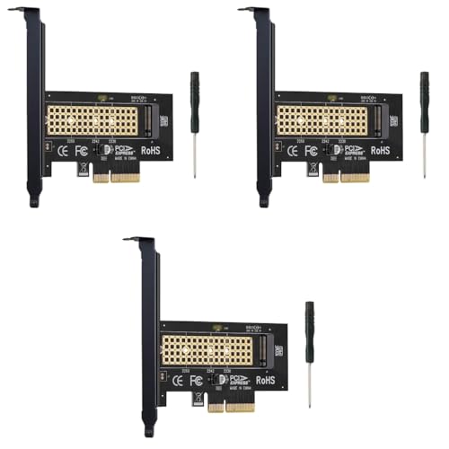 Verilux® M.2 NVMe to PCI-E X4 Adapter High Speed Universal Interface Compatible with NVMe 2230/2242/2260/2280 3PCS
