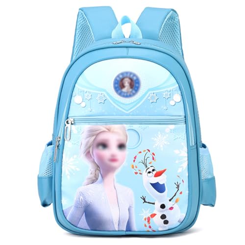 PALAY® Kids School Backpack Cartoon Elsa Blue Print Backpack Kindergarten Primary Bookbag Girls Backpack for School, Travel Backpack School Gift for Kids 3-5 Years