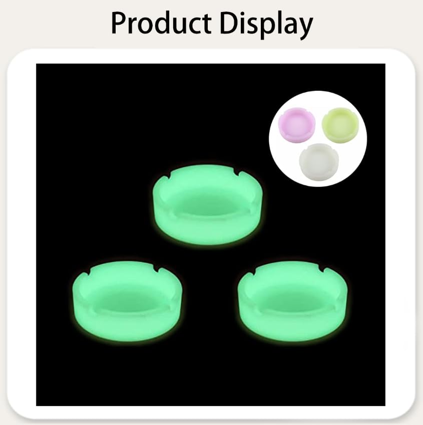 ZIBUYU Glow in the Dark Silicone Ashtray for Indoor and Outdoor Use | Heat Resistant and Easy to Clean