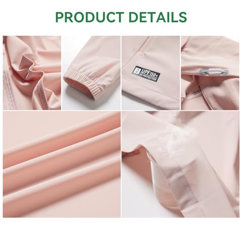 Venzina® UPF 150+ Sun Jacket for Women, Stylish UV Sun Protection Jacket, Cool Feel Quick Dry Sun Hoodie, Fashion Modern Fit with Removable Hat & Zip Pocket, Pink, XXL