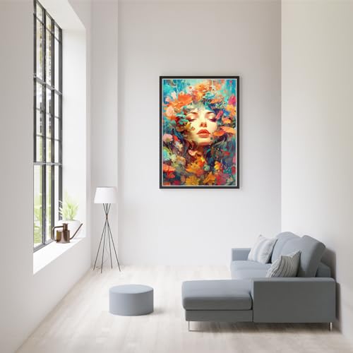 HASTHIP® Paint by Numbers Kits for Adults and Kids Canvas DIY Digital Oil Girls and Flowers Wall Decor Modern Home Frameless 16x20 inch 3 PCS