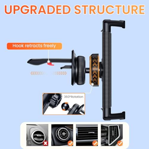 STHIRA® Tablet Holder for Car Phone 360 Rotatable Mount Ipad Universal Fit 6-15 Devices Secure Air Vent 2PCS