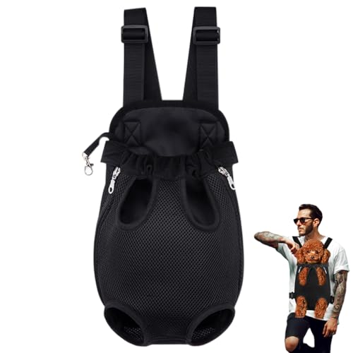 Qpets® Pet Carrier Backpack Adjustable Pet Carrier Backpack for Dog Breathable Mesh Pet Carrier Chest Carrier Backpack with Safety Dog Collar Buckle Front Pet Carrier Backpack for Small Dogs