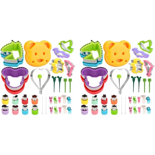 HASTHIP® 64PCS Cookie Cutter Shapes Fruit Fork Set Stainless Steel Press Cartoon Biscuit Mold Easter DIY Baking Essentials Supplies