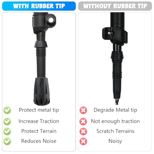 Proberos® 12PCS Trekking Stick Base Set Hiking Pole Accessories with Rubber Tips Replacement for Walking Skiing Poles Essential Outdoor Gear Enthusiasts