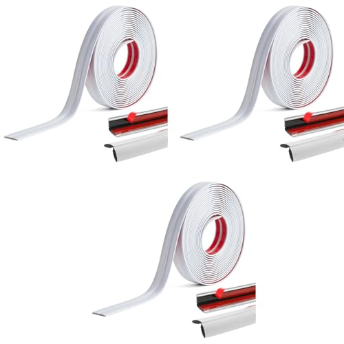 HASTHIP® 9.84ft Wall Molding Trim Waterproof L-Corner Self-Adhesive PVC Guard Cuttable Customized 3 PCS