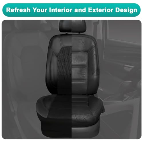 STHIRA® Leather and 3D Air Mesh Universal Fit Car Seat Covers, for Sedans,Trucks,Suvs,Airbag Compatible,Zipper Design and Reserved Opening Holes for Headrest